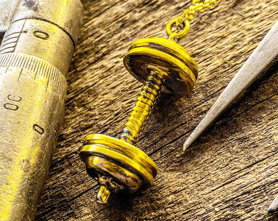 Langhantel Anhänger Gewichtheben Halskette Hantel Anhänger Halskette Gewicht Platte Anhänger Halskette Gym Halskette Anhänger Bodybuilding Halskette
