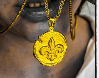 Fleur De Lis Necklace Fleur De Lys Pendant Fleur De Lis Pendant Fleur De Lys Necklace Flower Necklace Flower Pendant Crusader Stamp Intaglio