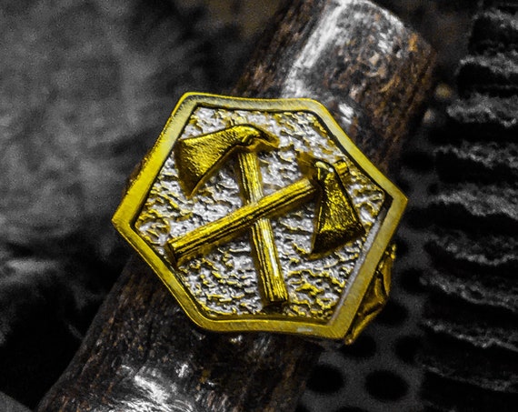 Etherial Jewelry - Rock Chic Talisman Luxury Biker Custom Handmade Artisan Pure Sterling Silver .925 Double Battle Axe Ring