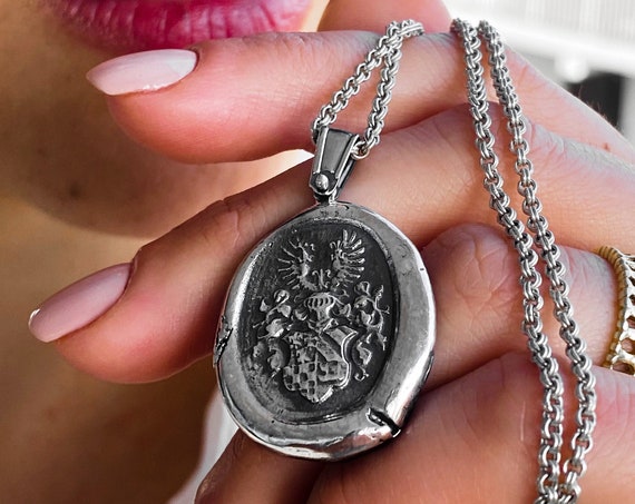 Coat of Arms Wax Stamp Armorial Seal Necklace Armorial Seal Pendant Coat of Arms Wax Seal Armorial Wax Seal Armorial Stamp Coat of Arms Seal