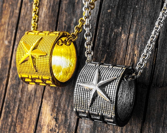 Stern Anhänger Stern Stern Halskette Gold Stern Anhänger Gold Stern Halskette geometrische Halskette geometrische Anhänger zylindrischen Halskette Zylinder Anhänger