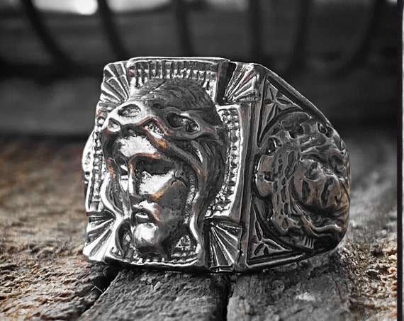 Jesus Christus Ring Kruzifix Ring Jesus Ring Christus Ring katholischen Ring Christian Ring Schutz Ring Jesus von Nazareth Ring orthodoxen Ring