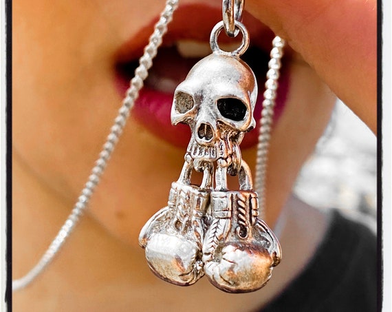 Schädel Boxen Handschuhe Anhänger Boxhandschuhe Halskette Boxer Anhänger Boxer Halskette Box Handschuhe Anhänger Box Handschuhe Halskette Handschuh MMA Halskette