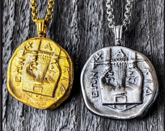 Chalkidian Tetradrachm antike griechische Münze Halskette antike griechische Münze Anhänger antike Siegel Halskette Wachs Siegel Anhänger Wachs Siegel Stempel Halskette