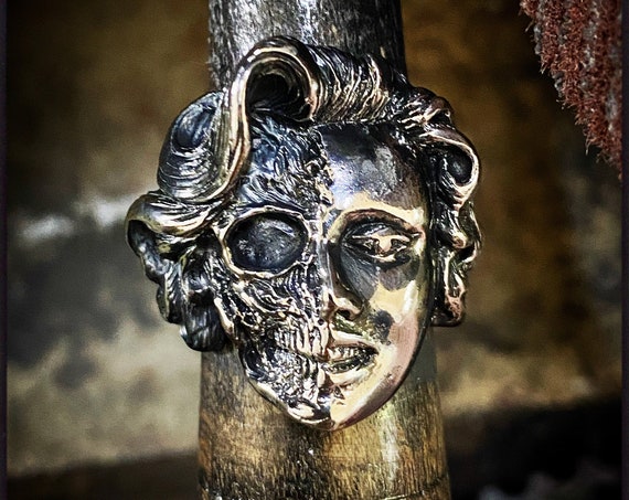 Marilyn Monroe Ring Norma Jeane Mortenson Ring Marilyn Monroe Schädel Ring Pinup Mädchen Ring Tag der Toten Schädel Ring Memento Mori Schädel Ring