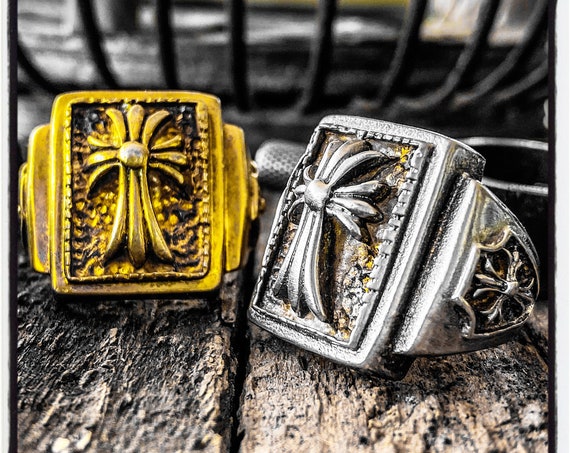 Kreuz Ring Kruzifix Ring Jesus Christus Ring Christian Ring Papst Ring Vatikan Ring Jesus Ring Heilig Kreuz Ring antike Wachs Siegel Ring Stempel Ring