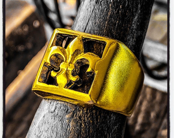 Crusder Fleur De Lis Ring Französisch Lilly Blume Ring Fleur De Lys Ring Ring Templer Ring Vintage Ring antik Ring Wappen Ring