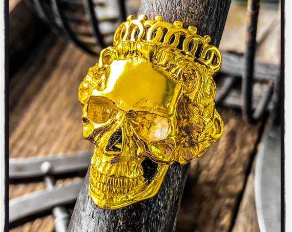 Königin Schädel Ring Königin Ring Königin Elizabeth Schädel Ring Dia De Muertos Schädel Ring Tag der toten Schädel Ring Memento Mori Schädel Ring Rüstung