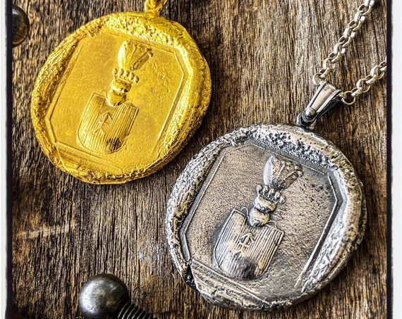 Wachs Stempel Wappen Anhänger Wappen Halskette Wappen Siegel Anhänger Wappen Wachs Siegel Halskette Wachs Siegel Wappen Stempel Halskette