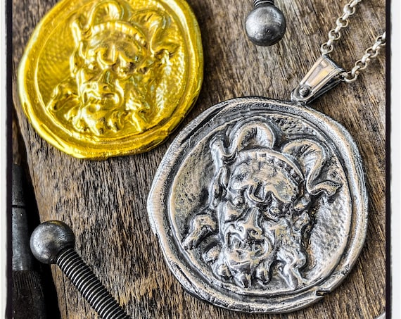 Teufel Wachs Stamp Anhänger Teufel Wachs Siegel Halskette Teufel Siegel Anhänger Teufel Wachs Siegel Siegel Siegel Stempel Stamp Teufel Halskette Teufel Anhänger Satan Halskette