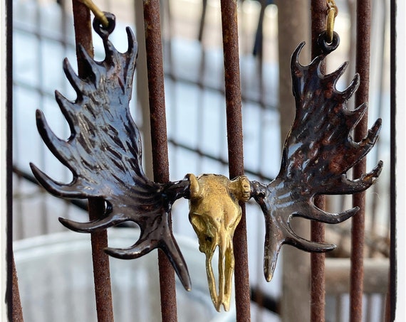 Elch Schädel Anhänger Elch Schädel Halskette Elch Schädel Halsband Choker Hirsch Schädel Anhänger Hirsch Schädel Halskette Hirsch Schädel Halsband Halsband Geweih Halskette