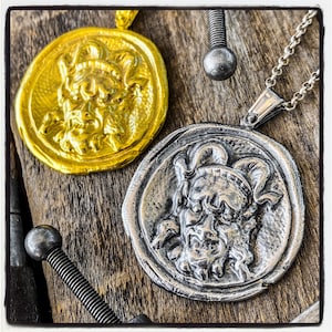 Teufel Anhänger Teufel Halskette Satan Anhänger Satan Halskette Teufel Intaglio Teufel Talisman Satan Intaglio Lucifer Anhänger Lucifer Halskette Robbe