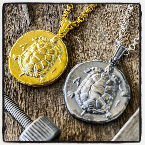 Stater of Aegina Ancient Greek Coin Necklace Ancient Greek Coin Pendant Turtle Pendant Turtle Necklace Tortoise Necklace Tortoise Pendant