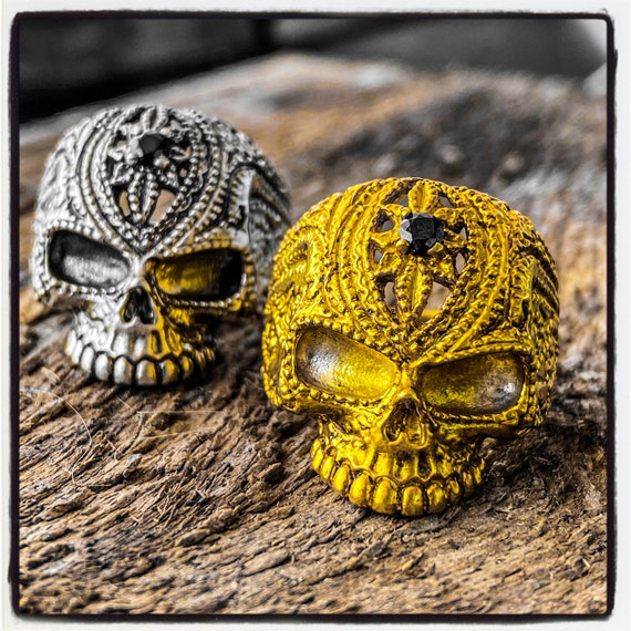 Skull Ring Sterling Silver Skull Ring Gold Skull Ring Luxury Jewelry Designer Jewelry Skull Rings Biker Rings Rock Jewelry Badass Jewelry