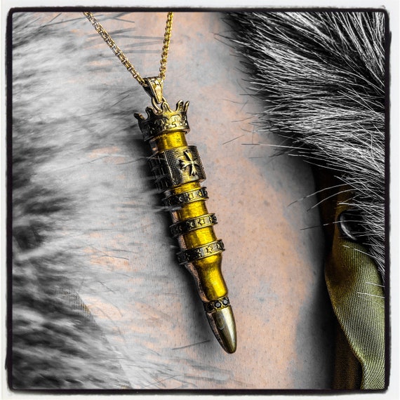 Bullet Pendant Bullet Necklace Gold Bullet Pendant Silver Bullet Necklace Mafia Jewelry AK47 Pendant AK47 Necklace Stering Silver Bullet