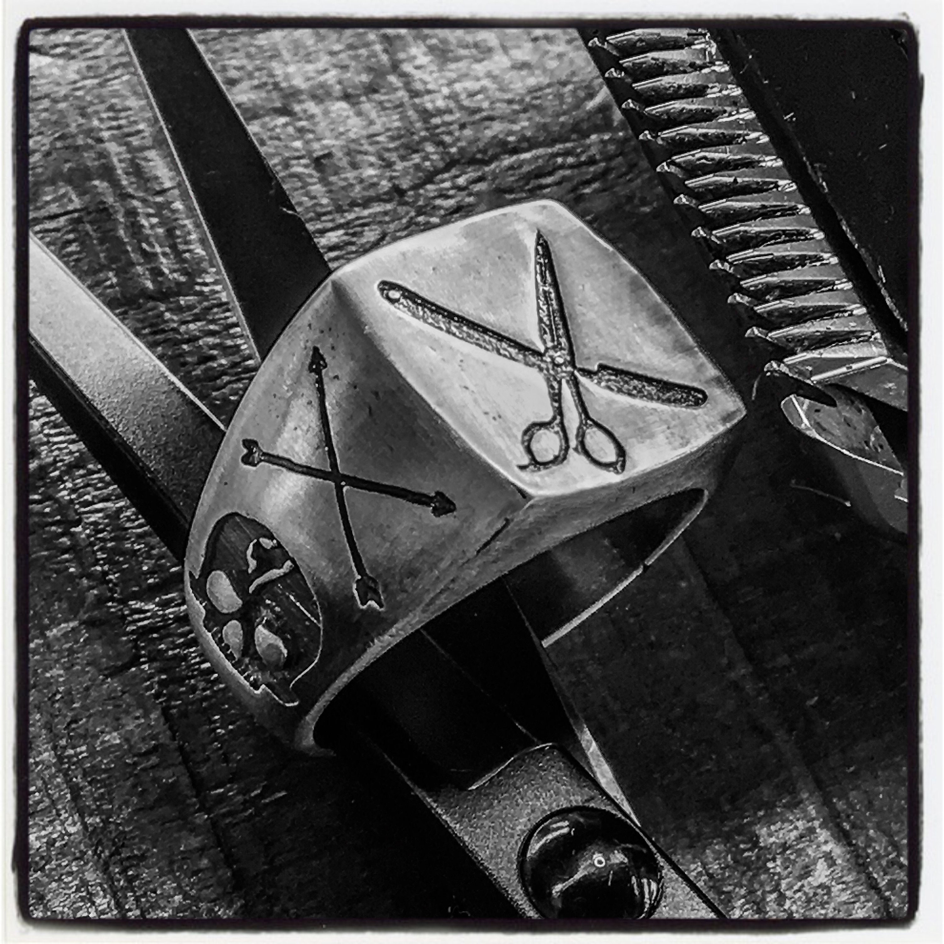 Scissors And Comb Ring Skull Ring Hair Stylist Ring By Etherial
