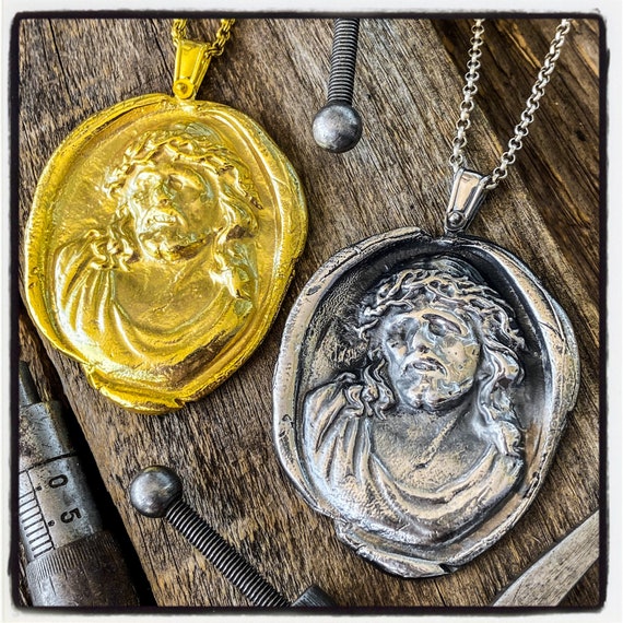 Jesus Christ Pendant Jesus Christ Necklace Jesus Intaglio Pendant Jesus Intaglio Necklace Jesus Seal Pendant Jesus Wax Seal Jesus Seal Stamp