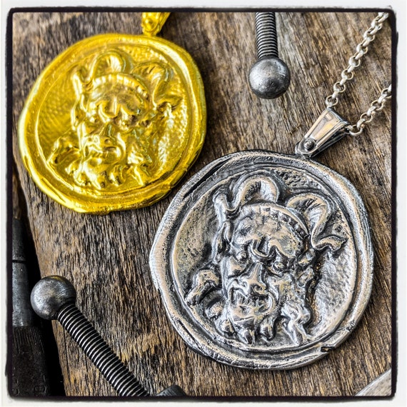 Devil Pendant Devil Necklace Satan Pendant Satan Necklace Devil Intaglio Devil Talisman Satan Intaglio Lucifer Pendant Lucifer Necklace Seal