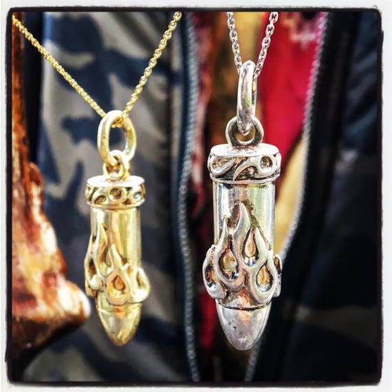 Sterling Silver Bullet Pendant Necklace Image 0