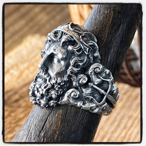 Poseidon Ring Neptune Ring Ancient Greek God Ring Greek Jewelry Trident Ring Mythology Jewelry Roman Jewelry Roman Ring Olympian God Ring