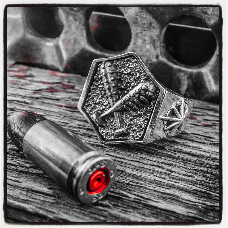 Double Spiked Bat Ring Baseball Bat Ring Baseball Ring Club Etsy