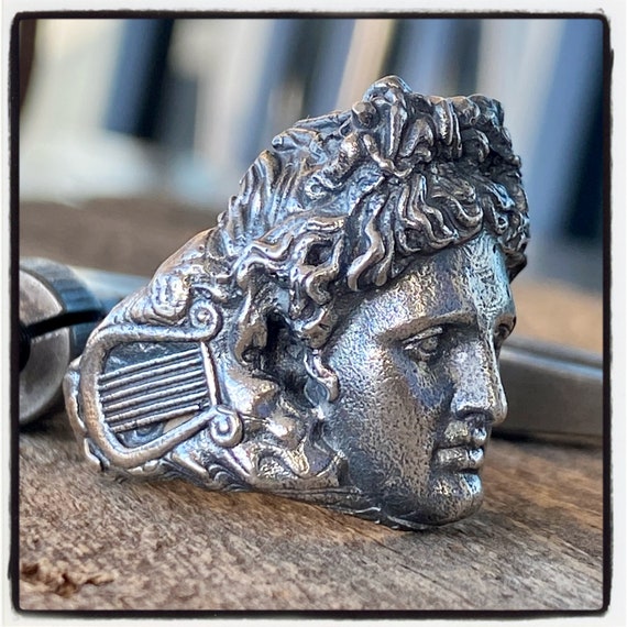 Apollo Ring Sun God Ring Poetry Ring Ancient Greek God Ring Greek Jewelry Lyre Ring Music Ring Ancient Roman Jewelry Handmade Silver Jewelry