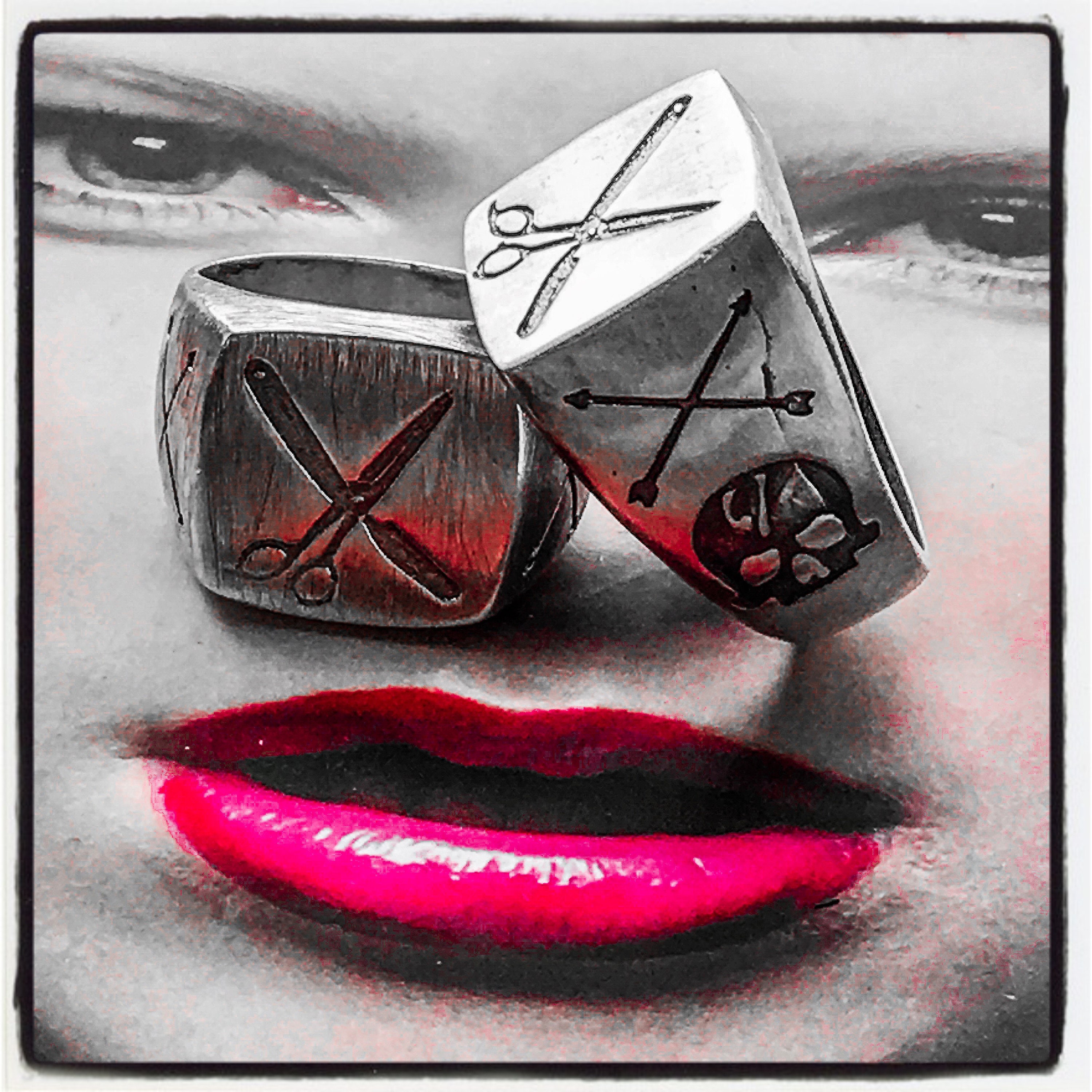 Scissors Ring Razor Ring Hairdresser Ring Hairstylist Ring Barber Ring