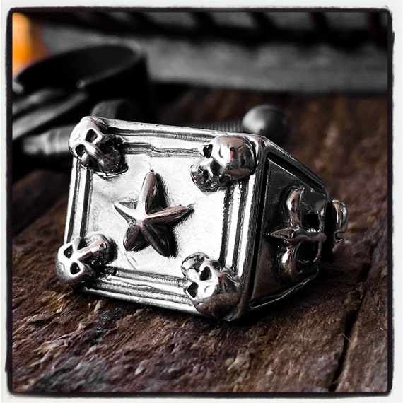 Skull Ring Fleur De Lis Ring Fleur De Lys Ring Fleur De Lis Jewelry Fleur De Lys Jewelry Signet Ring Masonic Skull Ring Masonic Jewelry