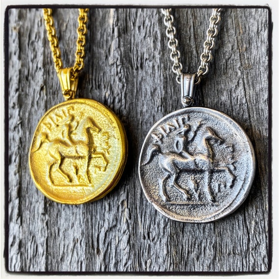 Macedonian Tetradrachm King Philip of Macedonia Coin Necklace Ancient Greek Coin Pendant Ancient Greek Coin Necklace Intaglio Pendant Coin