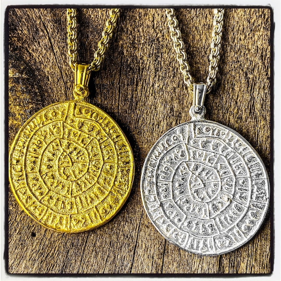 Phaistos Disc Pendant Phaistos Disc Necklace Ancient Greek Coin Necklace Ancient Greek Coin Pendant Ancient Greek Jewelry Intaglio Pendant