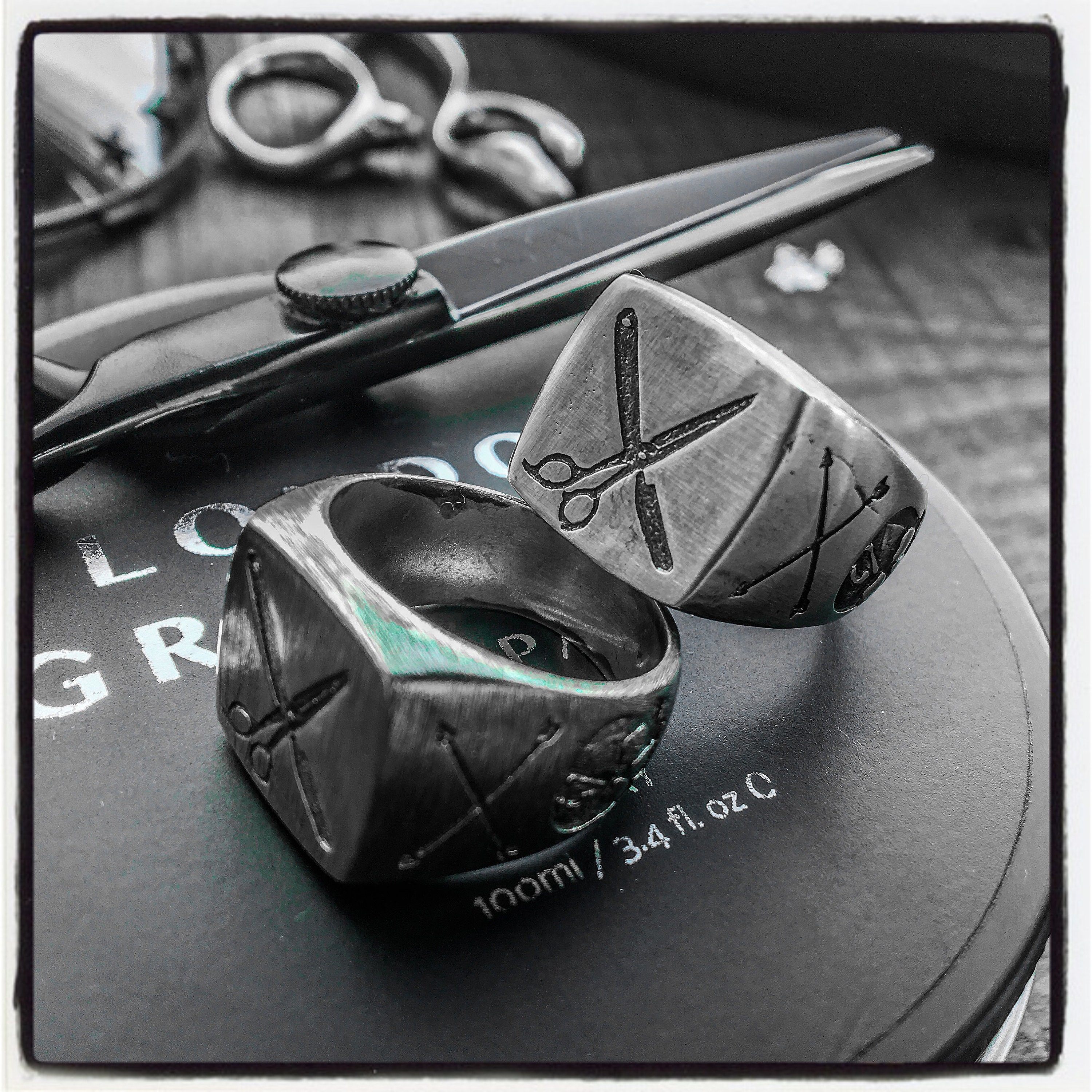 Scissors Ring Razor Ring Hairdresser Ring Hairstylist Ring Barber Ring