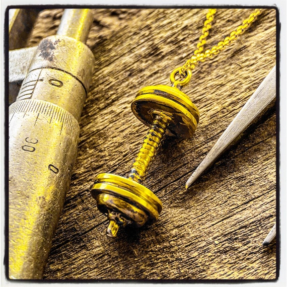 Barbell Pendant Weightlifting Necklace Dumbbell Pendant Necklace Weight Plate Pendant Necklace Gym Necklace Pendant Bodybuilding Necklace