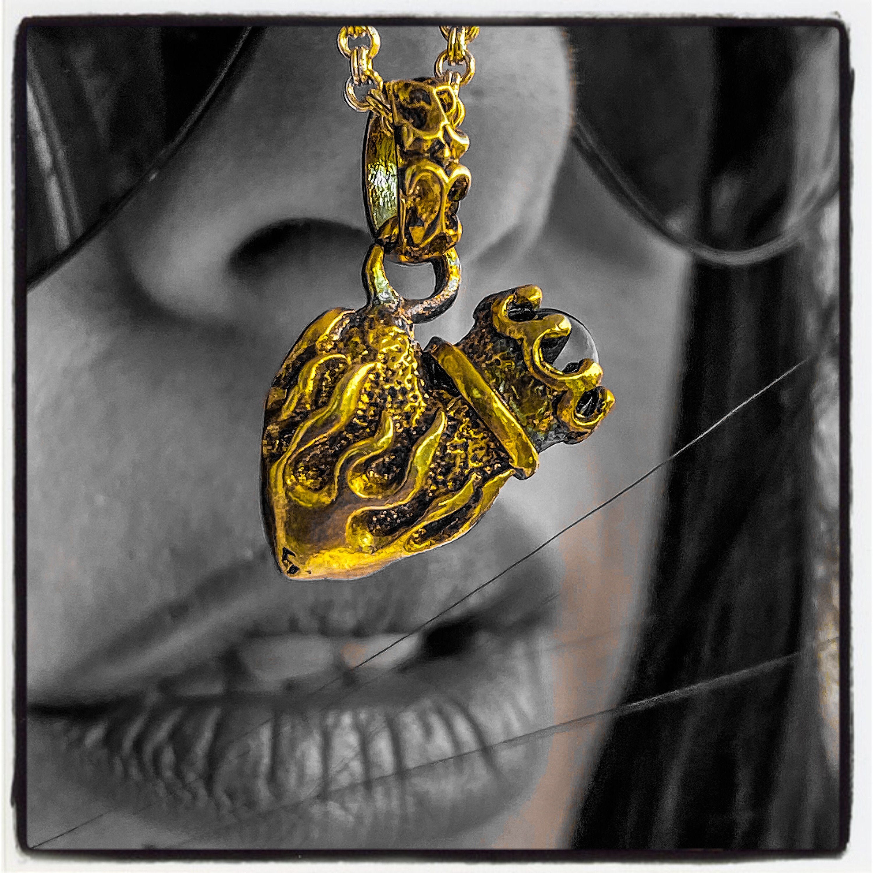 Flaming heart necklace shop