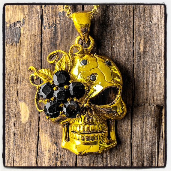 Skull Necklace Skull Pendant Memento Mori Skull Pendant Dia De Los Muertos Skull Necklace Pendant Punisher Necklace Punisher Pendant