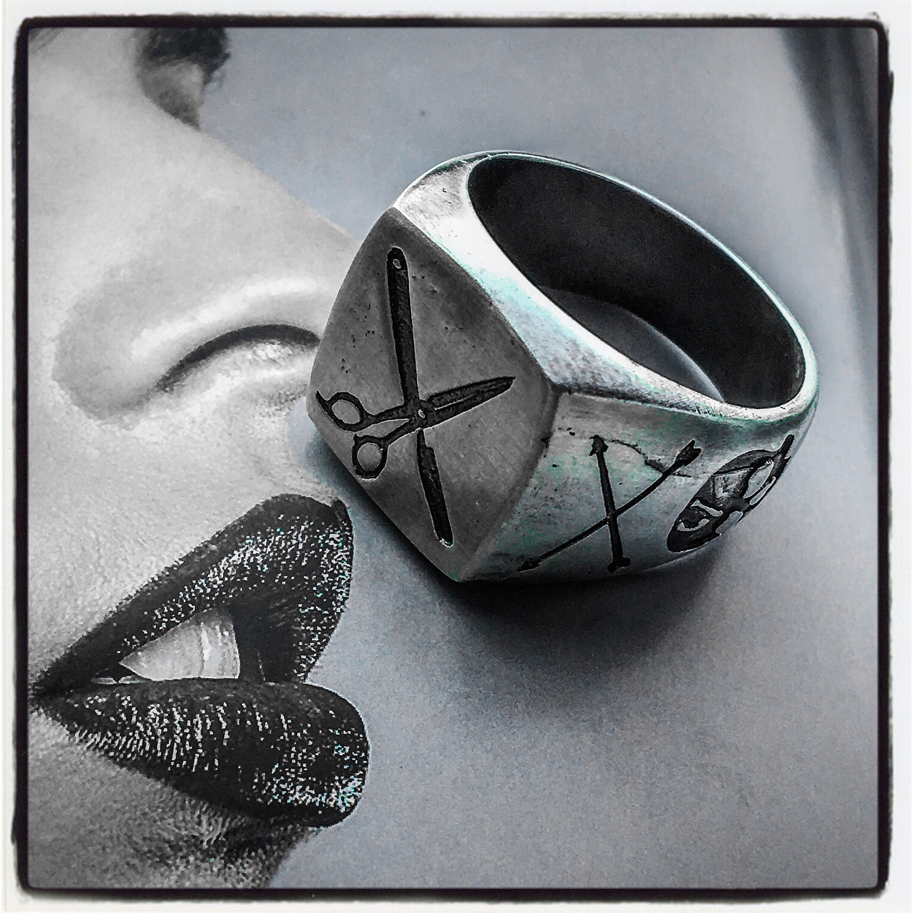 Scissors Ring Razor Ring Hairdresser Ring Hairstylist Ring Barber Ring