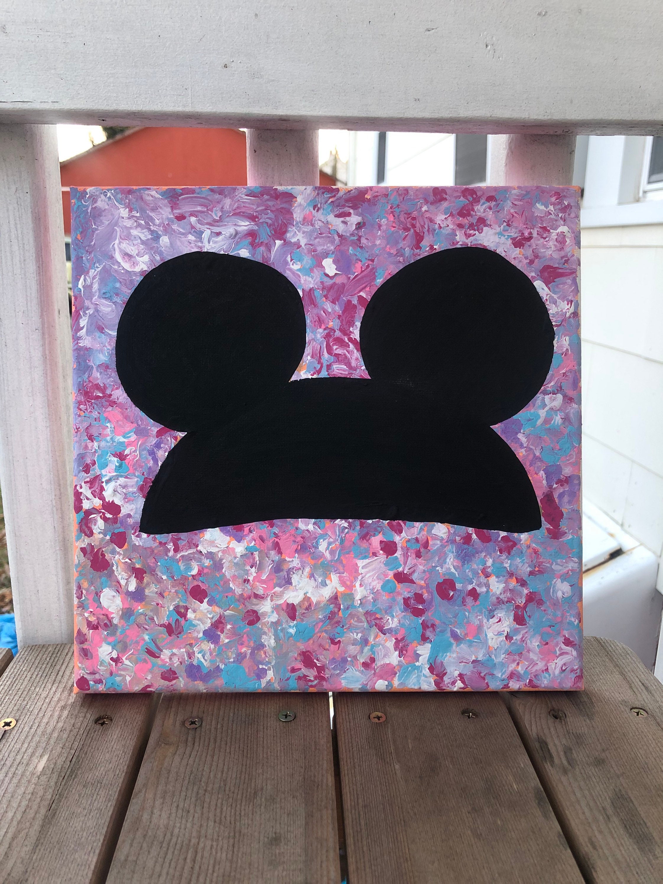 DISNEY Inspired Painting MICKEY EARS With Abstract Backround - Etsy ...