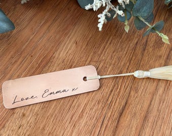 Personalized Bronze Bookmark: Custom Engraved Keepsake With Love for anniversary or any occasion