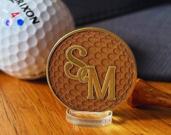 Brass Golf Ball Marker Custom Deep Engraving with your special message