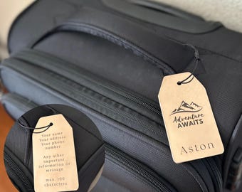 Handcrafted Bronze Metal Luggage Tag Personalised Travel Bag Identification Anniversary Gift