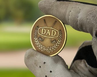 Brass Golf Ball Marker Custom Deep Engraving with your special message