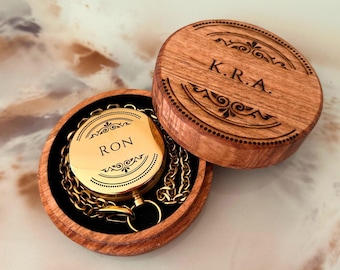 Brass Compass Custom Engraving Graduation Birthday Confirmation Anniversary