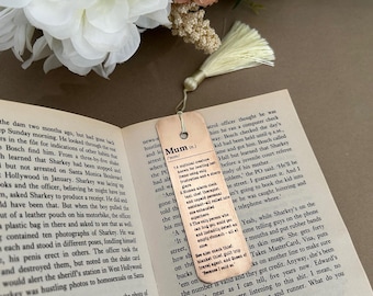 Mother's Day Edition Bronze Engraved Bookmark Customised