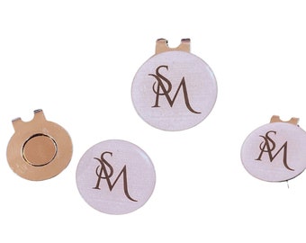 Personalized Engraved Golf Ball Marker with Hat Clip: Gift Set
