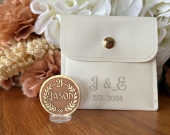 Personalized Brass Decision Coin, 21st Anniversary Gift