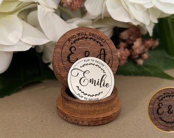 Personalized Decision Coin: Stainless Steel Couple's Gift