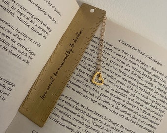 Brass Bookmark Anniversary Gift 8 years measurement ruler traditional gift