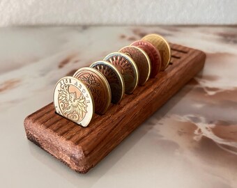 Sobriety Token Display Holder 10 Chip Hardwood