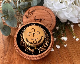 Personalized Brass Compass for Baptism, Christening & Religious Ceremonies - Engraved Keepsake Gift