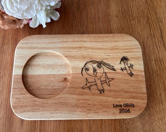 Tea & Toast Board - Customised with your child's drawing engraved wine and cheeseboard