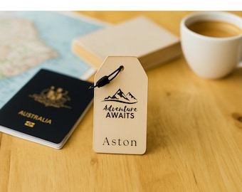 Personalized Bronze Luggage Tag: Handcrafted Travel Bag Identification